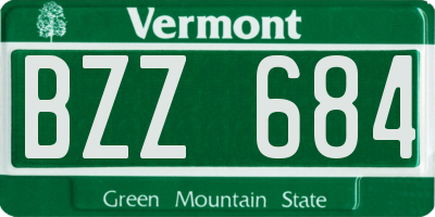 VT license plate BZZ684
