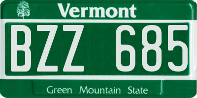 VT license plate BZZ685