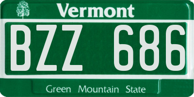 VT license plate BZZ686