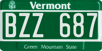 VT license plate BZZ687
