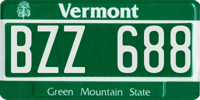 VT license plate BZZ688