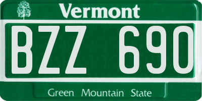 VT license plate BZZ690