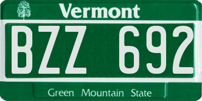 VT license plate BZZ692