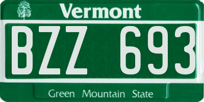 VT license plate BZZ693
