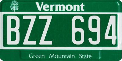 VT license plate BZZ694