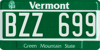 VT license plate BZZ699