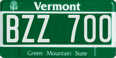 VT license plate BZZ700