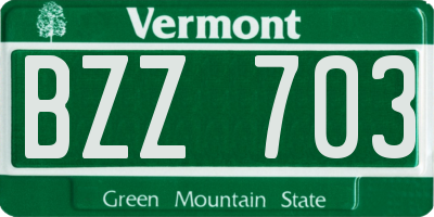 VT license plate BZZ703