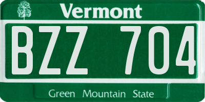 VT license plate BZZ704