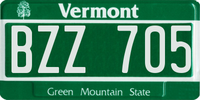 VT license plate BZZ705