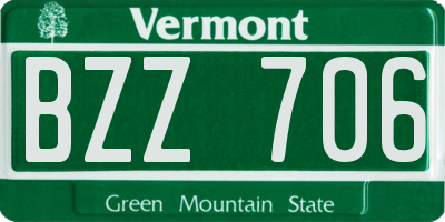 VT license plate BZZ706