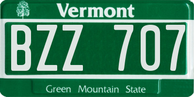 VT license plate BZZ707