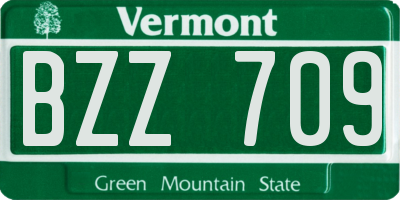 VT license plate BZZ709