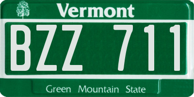 VT license plate BZZ711
