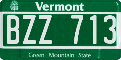 VT license plate BZZ713