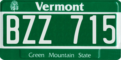 VT license plate BZZ715