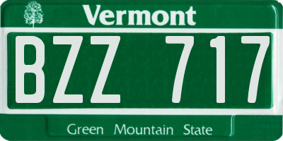 VT license plate BZZ717