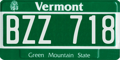 VT license plate BZZ718