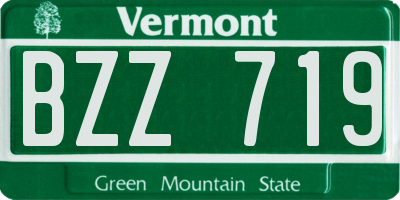 VT license plate BZZ719