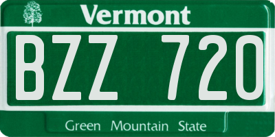 VT license plate BZZ720
