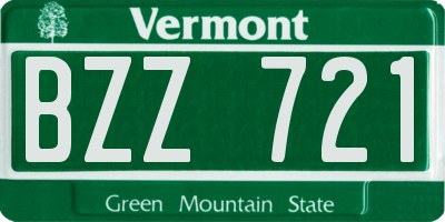VT license plate BZZ721