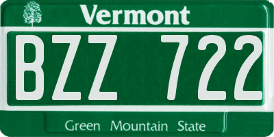 VT license plate BZZ722