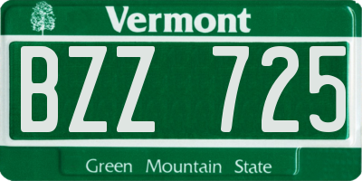 VT license plate BZZ725