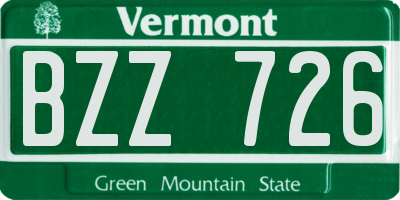 VT license plate BZZ726