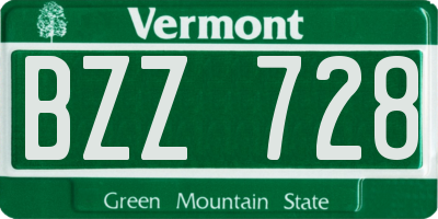 VT license plate BZZ728