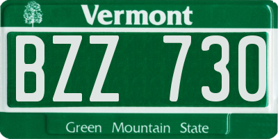 VT license plate BZZ730