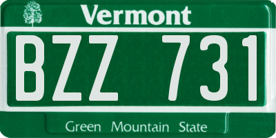 VT license plate BZZ731