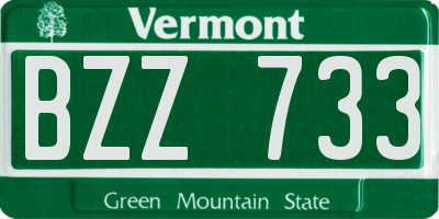 VT license plate BZZ733