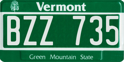 VT license plate BZZ735