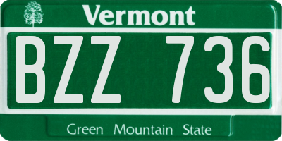 VT license plate BZZ736