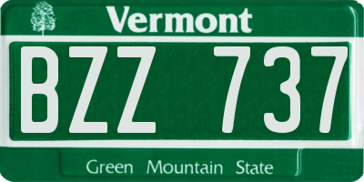 VT license plate BZZ737