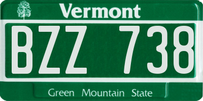VT license plate BZZ738