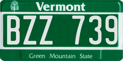 VT license plate BZZ739