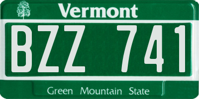 VT license plate BZZ741
