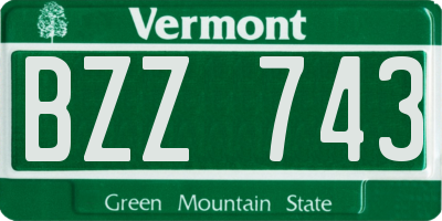 VT license plate BZZ743