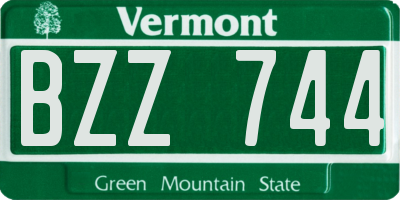 VT license plate BZZ744