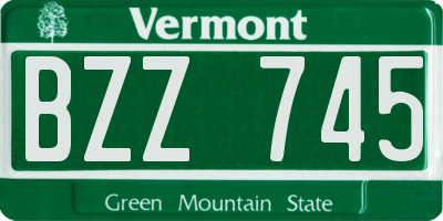 VT license plate BZZ745