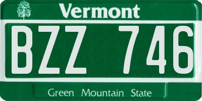 VT license plate BZZ746