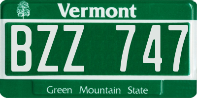 VT license plate BZZ747