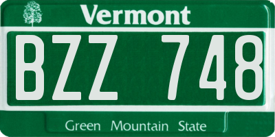 VT license plate BZZ748