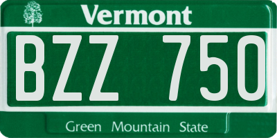 VT license plate BZZ750