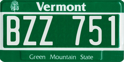 VT license plate BZZ751