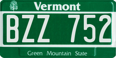 VT license plate BZZ752