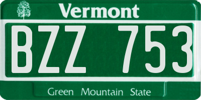 VT license plate BZZ753