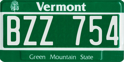 VT license plate BZZ754