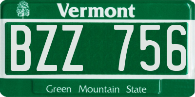 VT license plate BZZ756